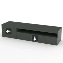 Mobile porta TV 155x37h cm 1 anta antracite laccato lucido Light Small Gihome®