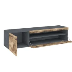 Mobile porta TV 155x37h cm 1 anta ardesia acero Light Small Gihome®