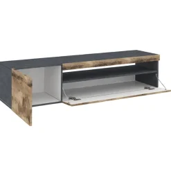 Mobile porta TV 155x37h cm 1 anta ardesia acero Light Small Gihome®