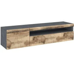 Mobile porta TV 155x37h cm 1 anta ardesia acero Light Small Gihome®