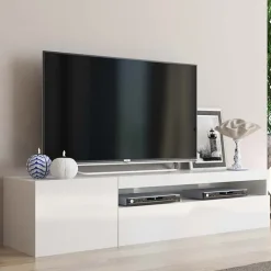 Mobile porta TV 155x37h cm 1 anta bianco lucido Light Small Gihome®