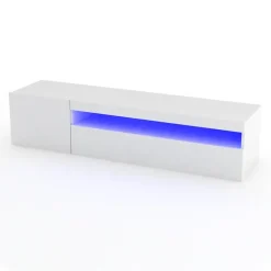 Mobile porta TV 155x37h cm 1 anta bianco lucido Light Small Gihome®