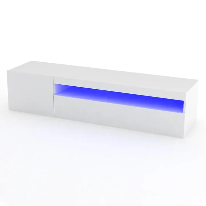 Mobile porta TV 155x37h cm 1 anta bianco lucido Light Small Gihome®