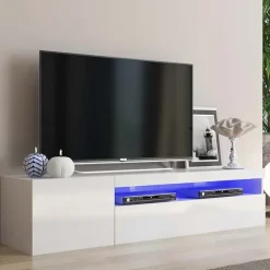 Mobile porta TV 155x37h cm 1 anta bianco lucido Light Small Gihome®