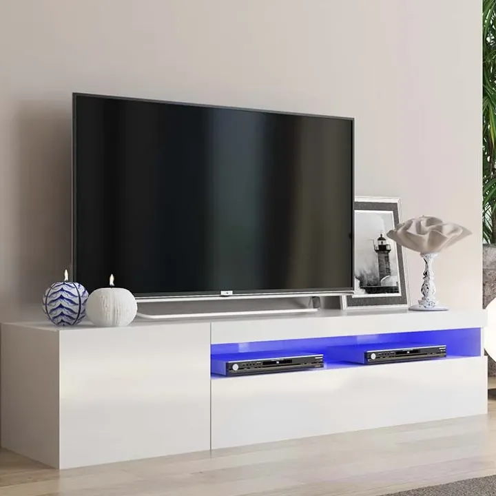 Mobile porta TV 155x37h cm 1 anta bianco lucido Light Small Gihome®