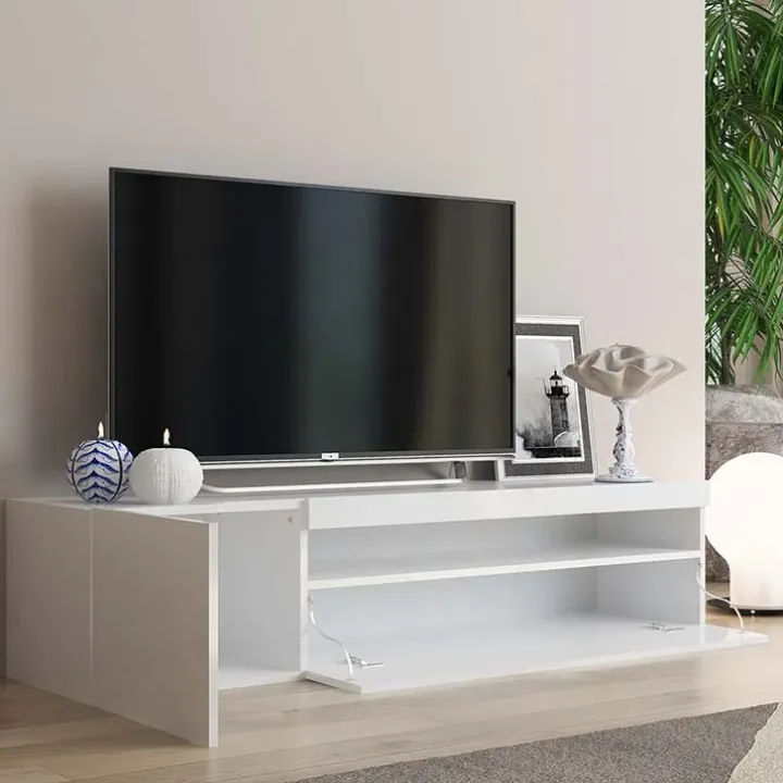Mobile porta TV 155x37h cm 1 anta bianco lucido Light Small Gihome®