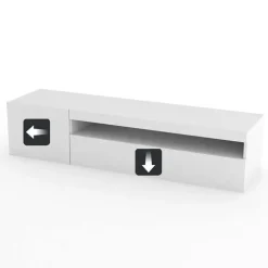 Mobile porta TV 155x37h cm 1 anta bianco lucido Light Small Gihome®