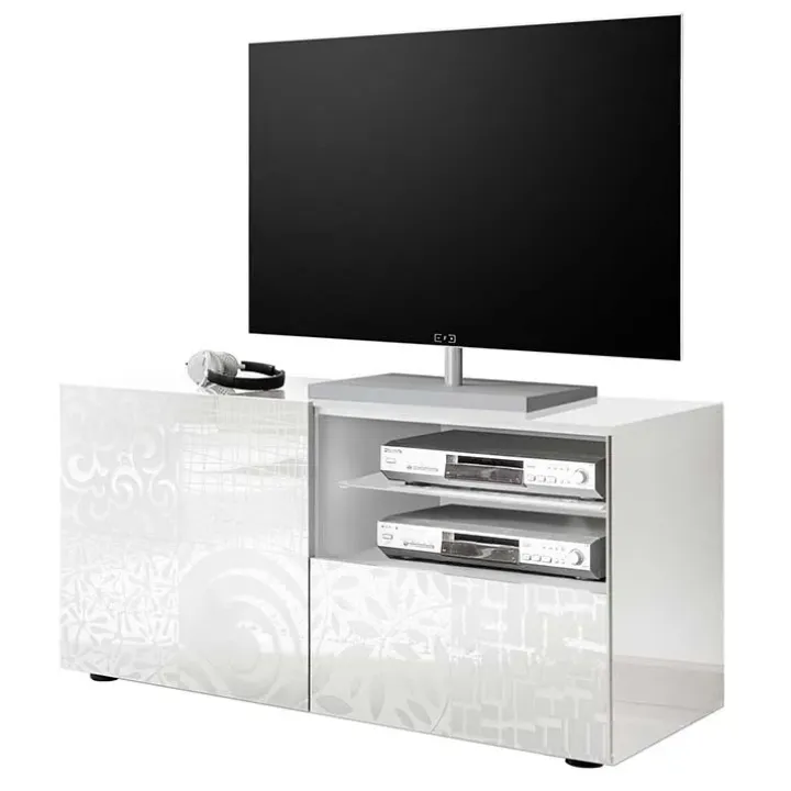 Mobile porta TV 122x57h cm 1 anta 1 cassetto bianco Paradise
