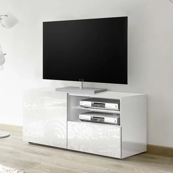 Mobile porta TV 122x57h cm 1 anta 1 cassetto bianco Paradise