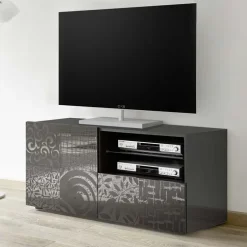 Mobile porta TV 122x57h cm 1 anta 1 cassetto grigio Paradise