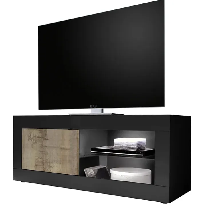 Mobile porta TV 140x56h cm 1 anta nero pero Eternity
