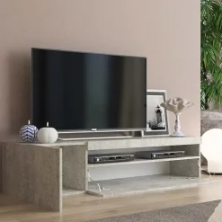 Mobile porta TV 155x37h cm 1 anta soggiorno cemento Light Small Gihome®