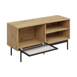 Mobile porta TV 117x60h cm 1 anta 2 vani a giorno rovere nero Herning