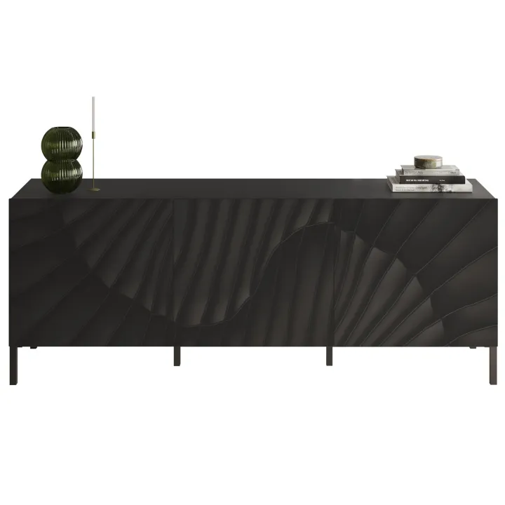 Mobile porta TV 181x69h cm 3 ante antracite frontali serigrafati Seira
