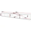 Mobile porta TV 300x30h cm 3 ante a ribalta e vani a vista beige cashmere Elisea