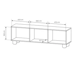 Mobile porta TV 150x47h cm 3 ante a ribalta soggiorno rovere chiaro Mellow