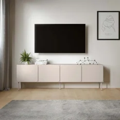 Mobile porta tv 200x61h cm 4 ante beige cashmere Maya