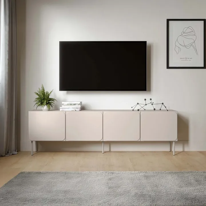 Mobile porta tv 200x61h cm 4 ante beige cashmere Maya