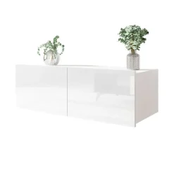 Mobile porta TV 100x37h cm 2 ante bianco lucido Mons