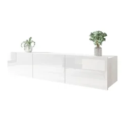 Mobile porta TV 150x37h cm 2 ante bianco lucido Mons