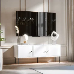 Mobile porta TV 151x60h cm 3 ante bianco opaco Stark