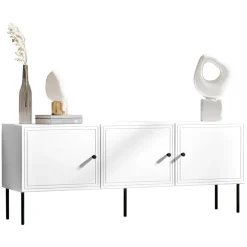 Mobile porta TV 151x60h cm 3 ante bianco opaco Stark