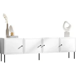 Mobile porta TV 201x60h cm 4 ante bianco opaco Stark