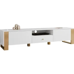 Mobile porta tv 180x40h cm 2 ante bianco oro Reflex