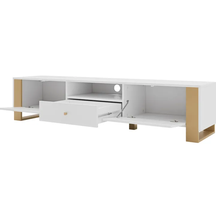 Mobile porta tv 180x40h cm 2 ante bianco oro Reflex