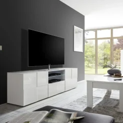 Mobile porta TV 181x57h cm 2 ante bianco lucido Obsession