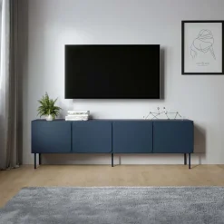 Mobile porta tv 200x61h cm 4 ante blu navy Maya