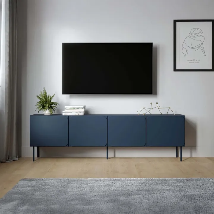 Mobile porta tv 200x61h cm 4 ante blu navy Maya