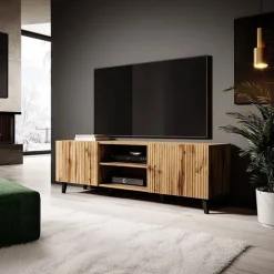 Mobile porta TV 150x52h cm 2 ante cannettato quercia Essence