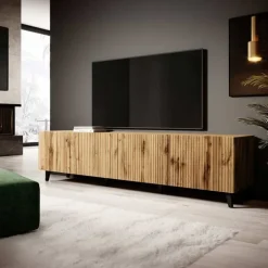 Mobile porta TV 201x52h cm 4 ante cannettato quercia Essence