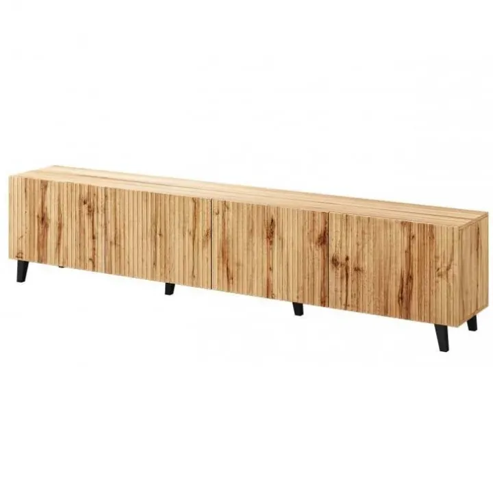 Mobile porta TV 201x52h cm 4 ante cannettato quercia Essence