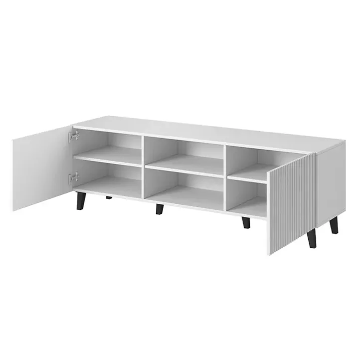Mobile porta TV 150x52h cm 2 ante cannettato bianco Essence