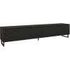 Mobile porta tv 200x40h cm 4 ante cannettato moderno nero grafite Tiziana