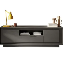 Mobile porta TV 184x58h cm 2 ante 1 cassetto antracite Deluxe