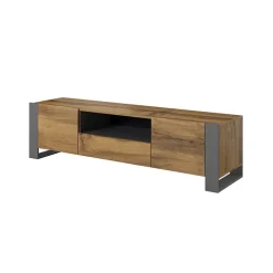 Mobile porta TV 180x48h cm 2 ante 1 cassetto legno antracite Tampere