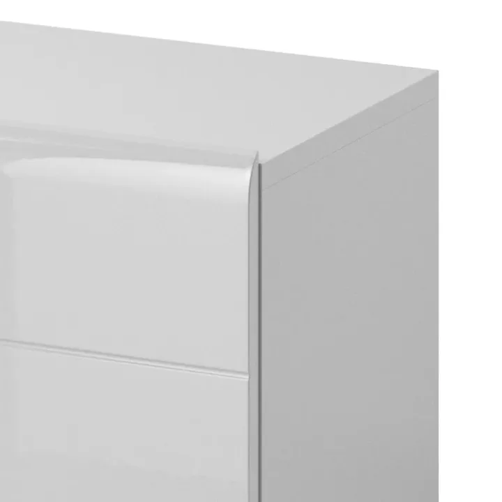 Mobile porta TV 208x48h cm 2 ante 4 cassetti bianco lucido rovere Tahiti