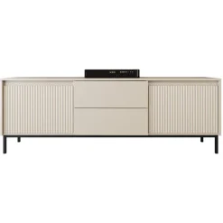 Mobile porta tv 174x60h cm 2 ante 2 cassetti cannettato beige Strike