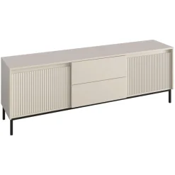 Mobile porta tv 174x60h cm 2 ante 2 cassetti cannettato beige Strike