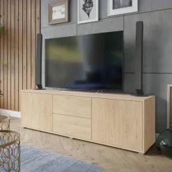 Mobile porta TV 141x50h cm 2 ante 2 cassetti rovere Eindhoven