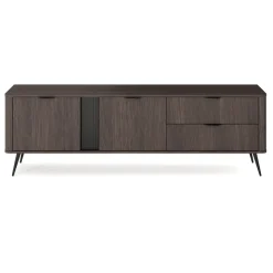 Mobile porta TV 195x61h cm 2 ante 2 cassetti soggiorno wengè nero Vesper