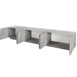 Mobile porta TV 244x46h cm 6 ante cemento Zenzero Gihome®