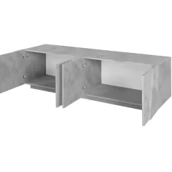 Mobile porta TV 163x46h cm 4 ante cemento Zenzero Gihome®