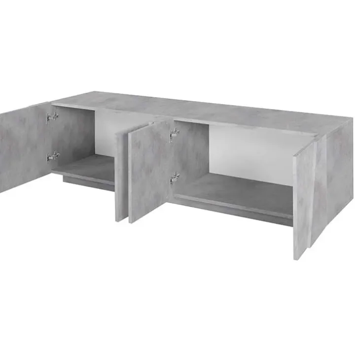 Mobile porta TV 163x46h cm 4 ante cemento Zenzero Gihome®