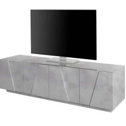 Mobile porta TV 163x46h cm 4 ante cemento Zenzero Gihome®