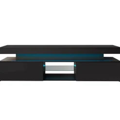 Mobile porta TV 190x54h cm 2 ante con LED nero Lumus