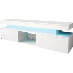 Mobile porta TV 190x54h cm 2 ante con LED bianco Lumus